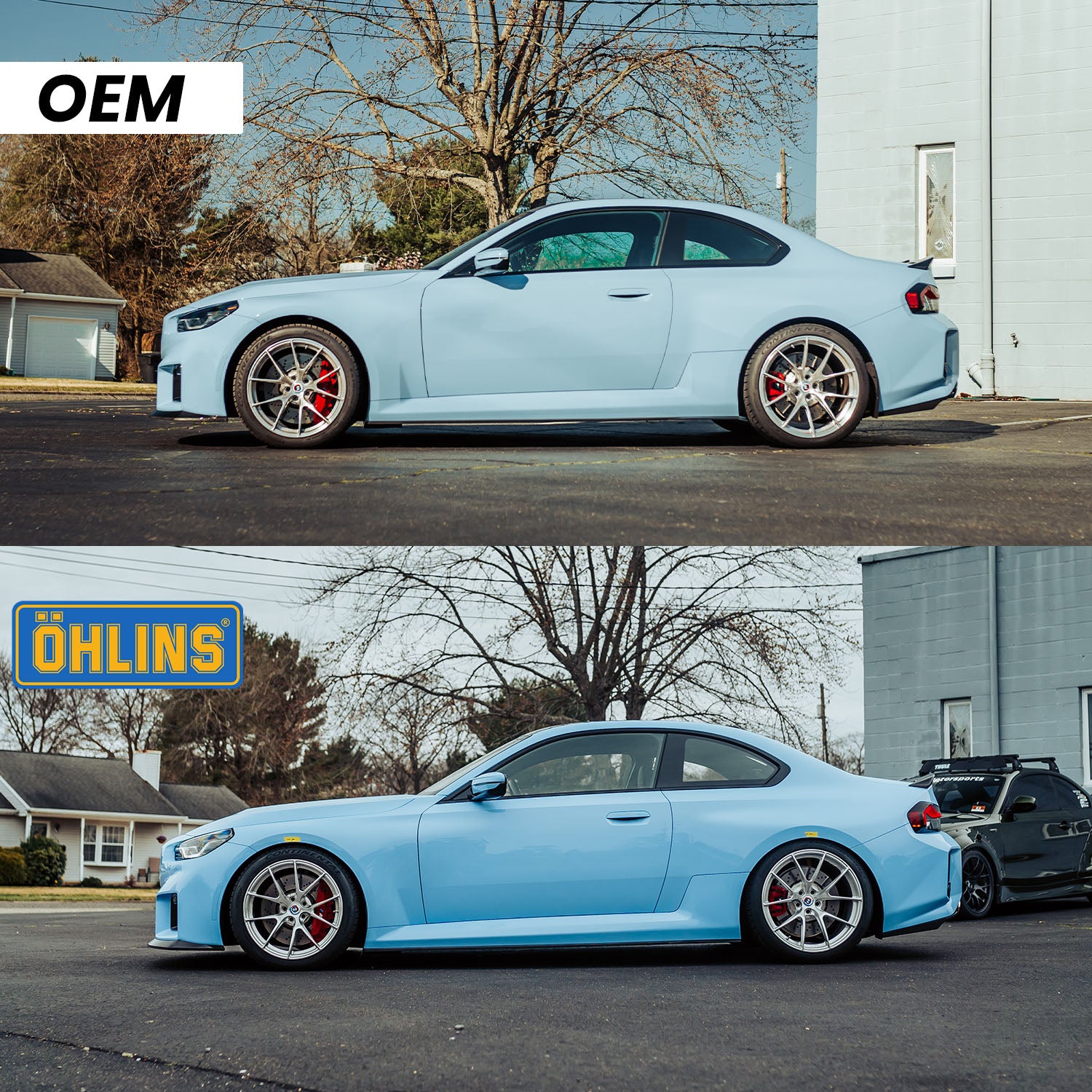 Öhlins Road & Track Coilover Suspension For BMW G87 M2, G80 M3 & G82 M4 Before & After
