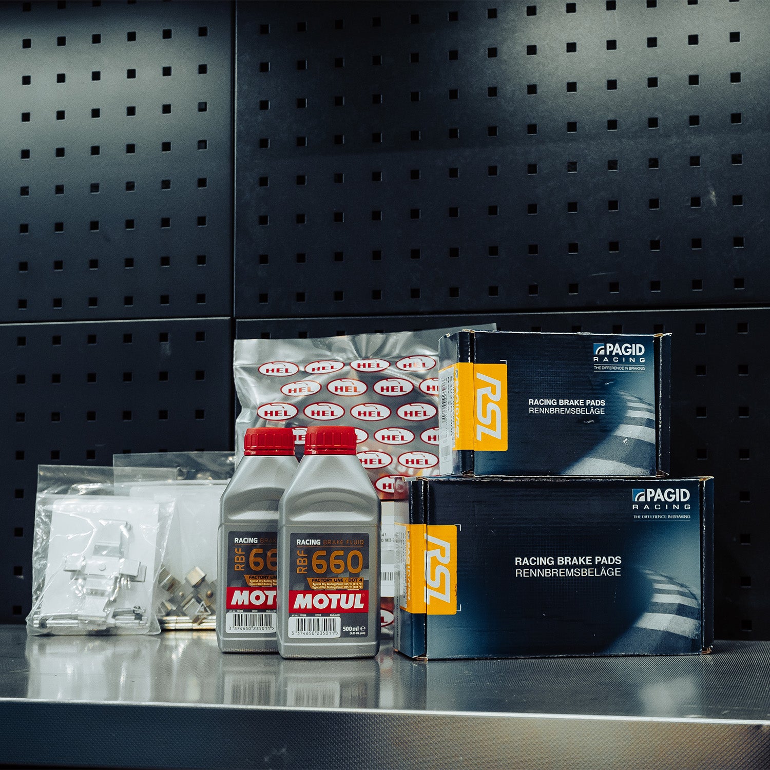 Pagid Racing RSL29 Front & Rear Brake Pads Set + MOTUL 660 Brake Fluid + HEL Lines For BMW G8X M Vehicles (G87 M2, G80 M3 & G82 M4)