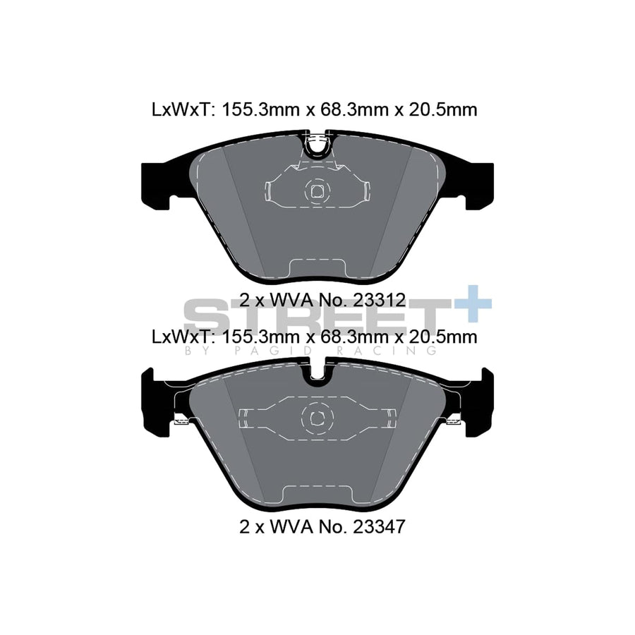 Pagid Street+ Front Brake Pads For BMW E90, E92 & E93 M3 T8023SP2001