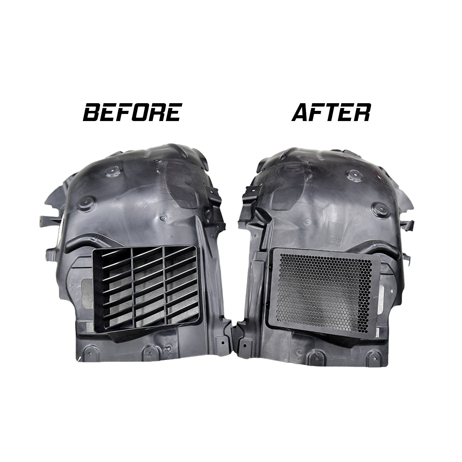 R44 Enhanced Clearance Front Wheel Arch Kit (BMW G80/G81 M3, G82/G83 M4 & G87 M2) Before & After