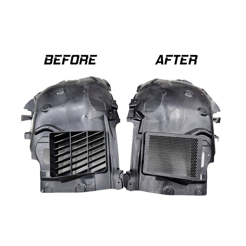 R44 Enhanced Clearance Front Wheel Arch Kit (BMW G80/G81 M3, G82/G83 M4 & G87 M2) Before & After