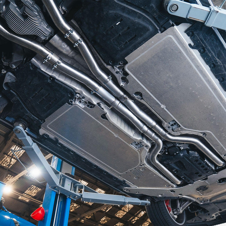 R44 BMW G90 & G99 M5 Exhaust Midpipe & Carbon Fibre Tailpipe Package