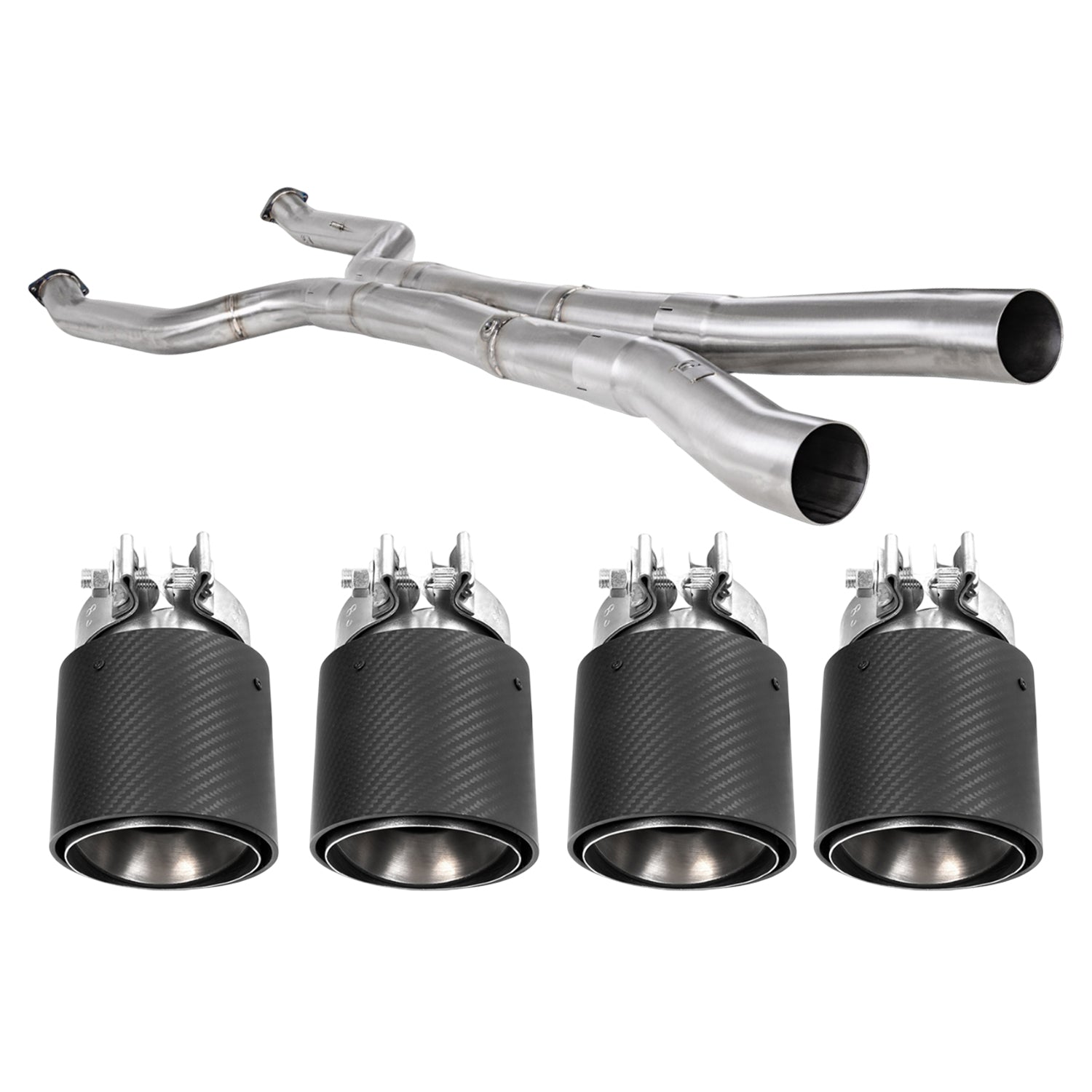 R44 BMW G90 & G99 M5 Exhaust Midpipe & Carbon Fibre Tailpipe Package