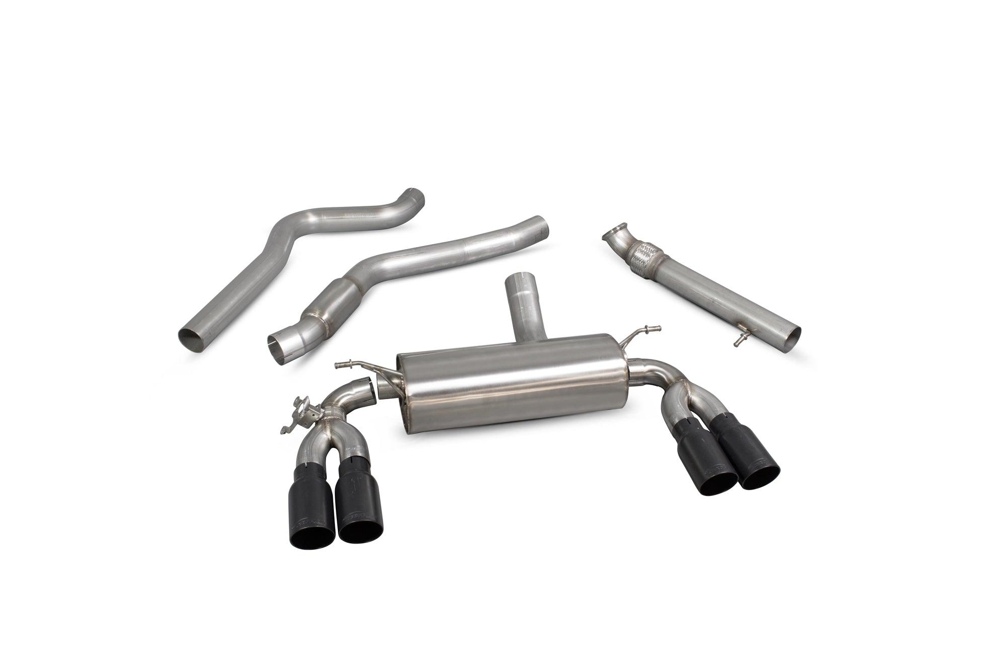 Scorpion Exhaust System For BMW M2 F87 Non-GPF Black Ceramic 90mm Daytona Tailpipess