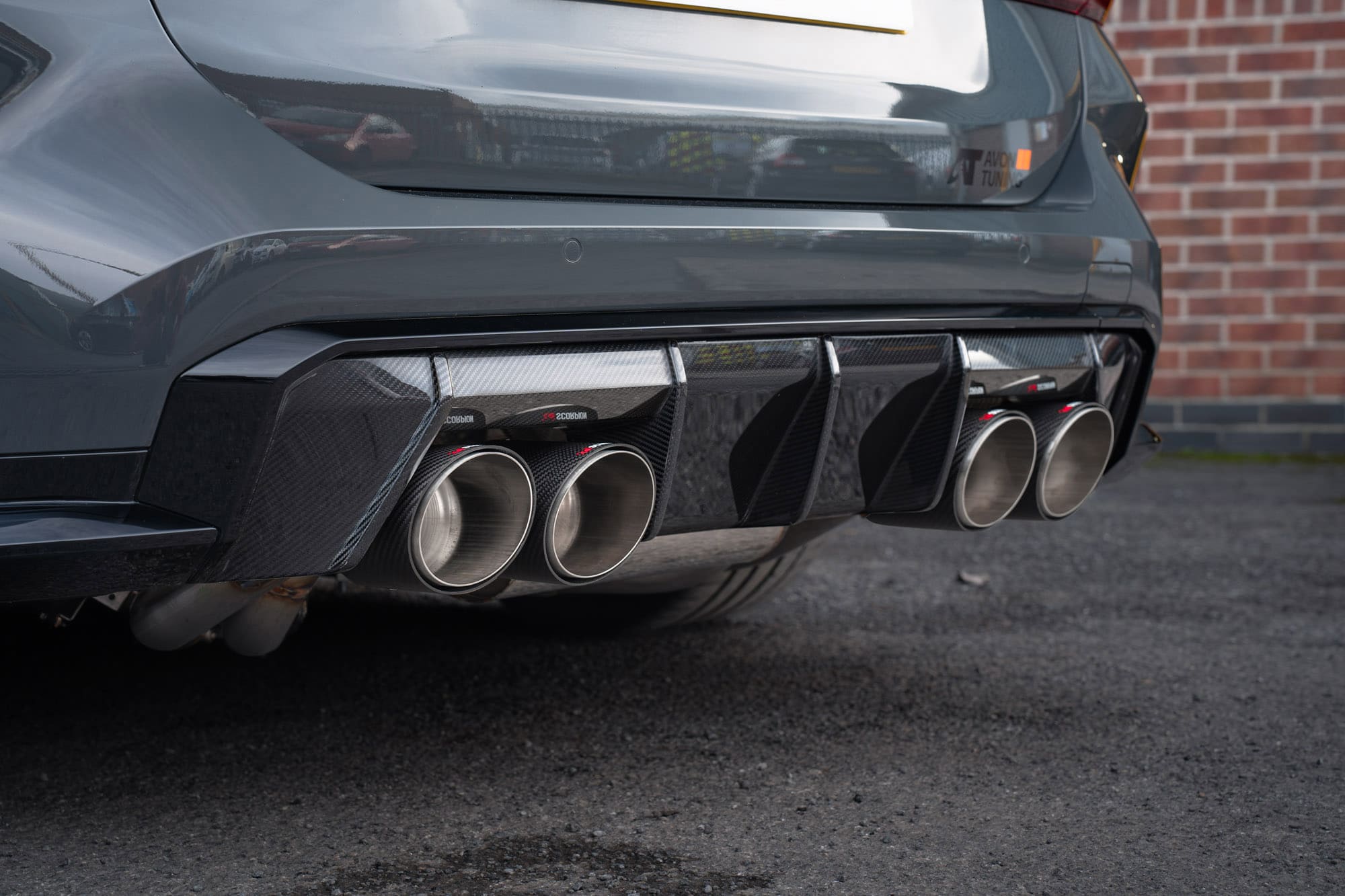 Scorpion Exhaust System For BMW M3 G81 Touring Carbon Fibre 114mm Ascari Tailpipes