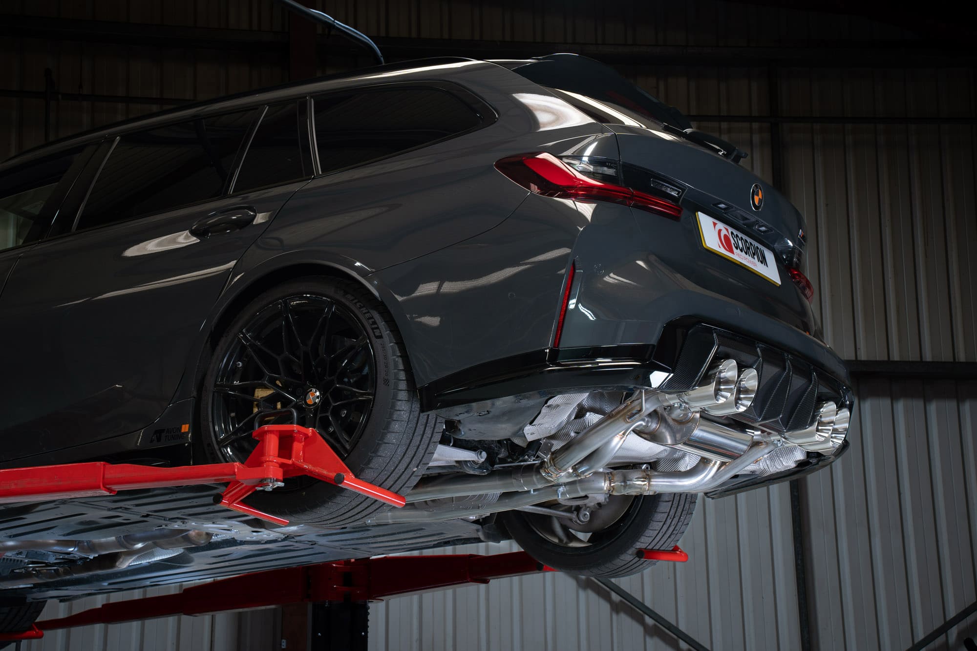 Scorpion Exhaust System For BMW M3 G81 Touring Polished 114mm Daytona Tailpipe