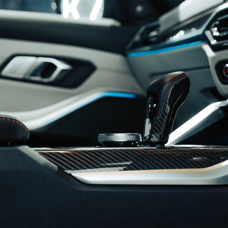 SHFT BMW G80 M3, G82 M4 & G87 M2 ZF 8 Speed Gear Selector Cover In Gloss Carbon Fibre
