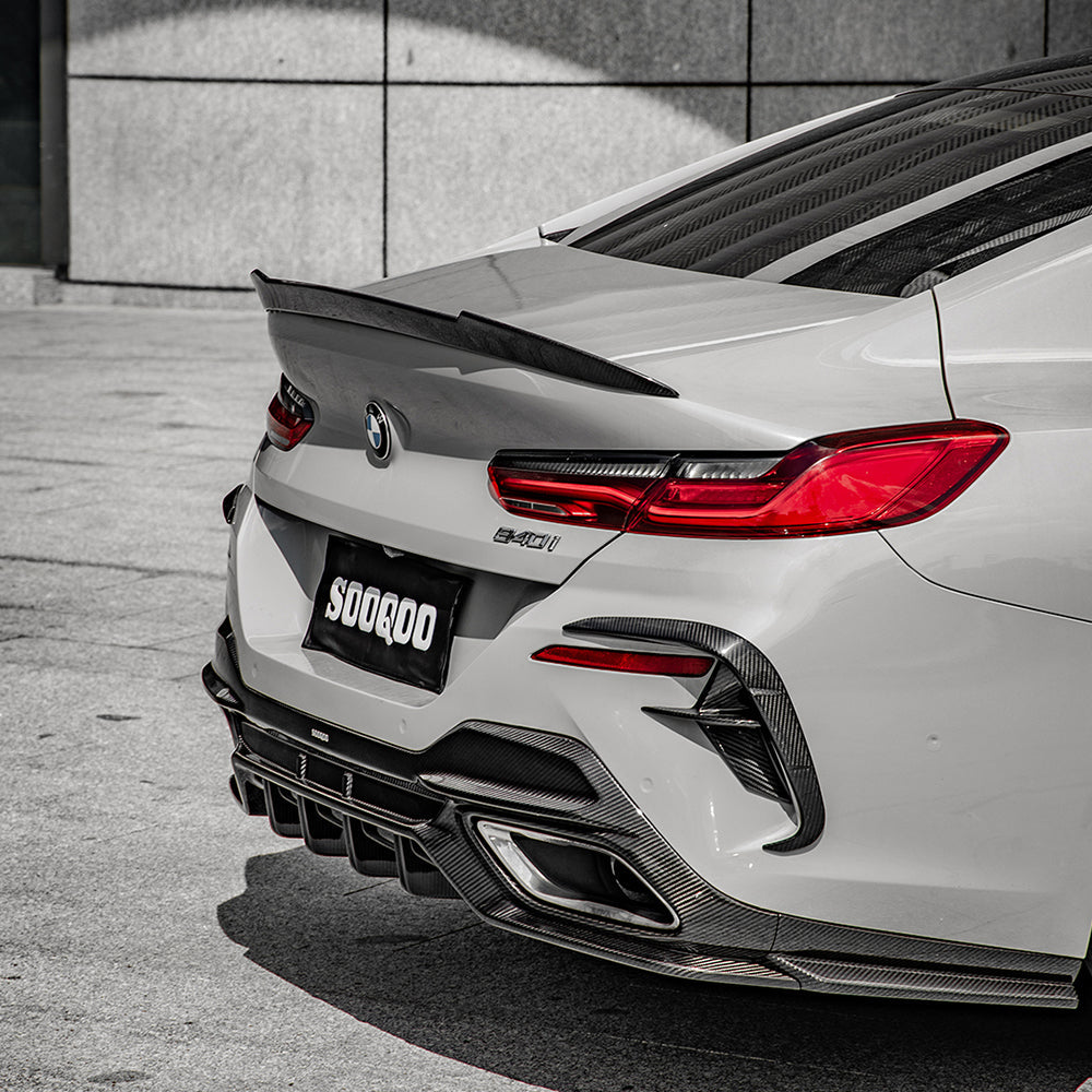 SooQoo BMW 8 Series G16 Rear Diffuser In Gloss Carbon Fibre