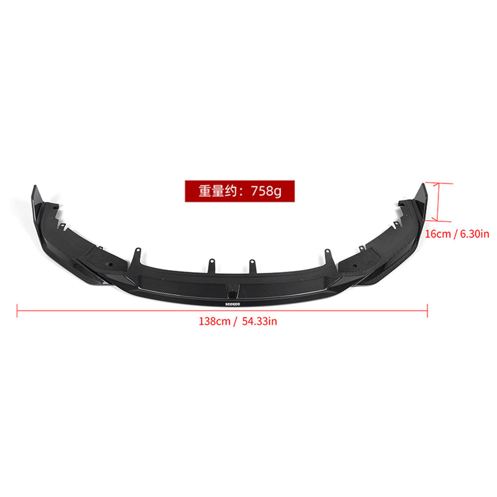 SooQoo BMW 8 Series G16 Front Lip In Gloss Carbon Fibre