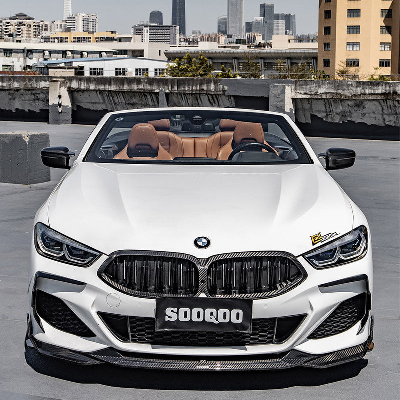 SooQoo BMW 8 Series G14 Front Bumper Insert In Gloss Carbon Fibre