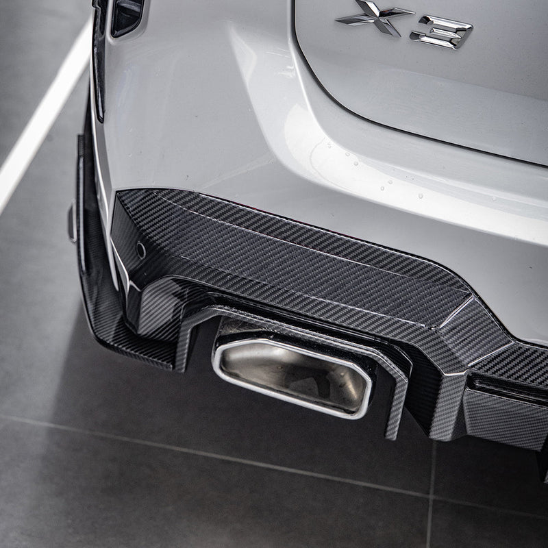 SooQoo BMW X3 G01 LCI Rear Diffuser In Gloss Carbon Fibre