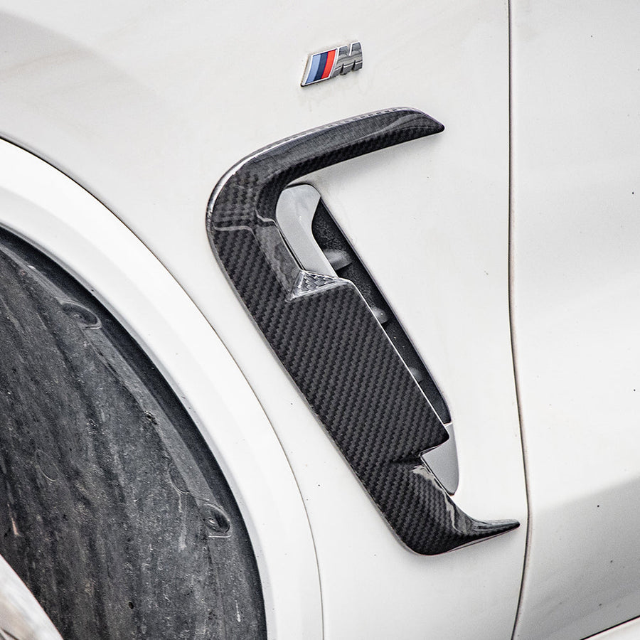 SooQoo BMW X3 G01 LCI Side Fender Trims In Gloss Carbon Fibre