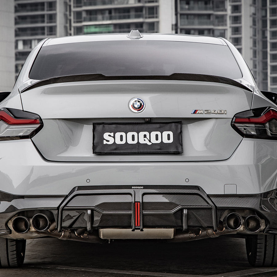 SooQoo BMW 2 Series G42 Rear Spoiler In Gloss Carbon Fibre