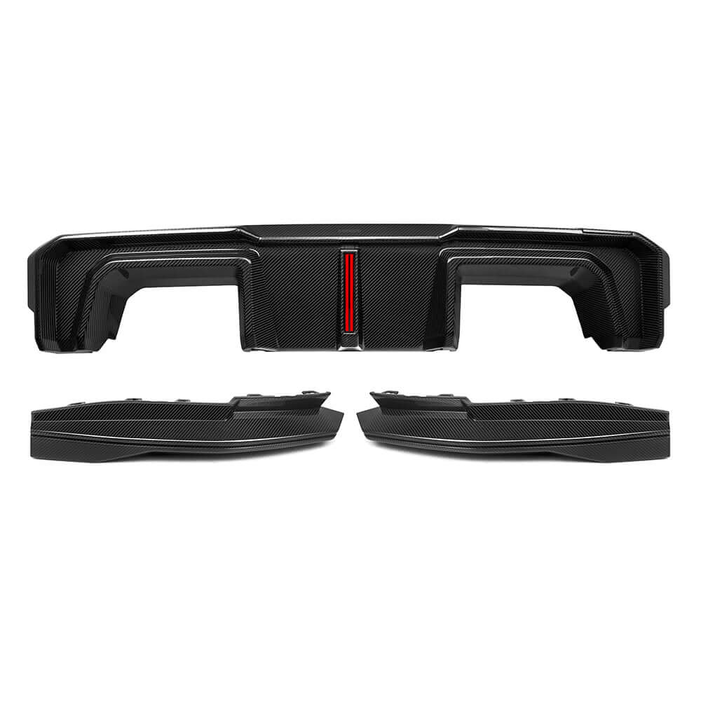 SooQoo V2 BMW M4 G82 Rear Diffuser W/Brake Light In Gloss Carbon Fibre