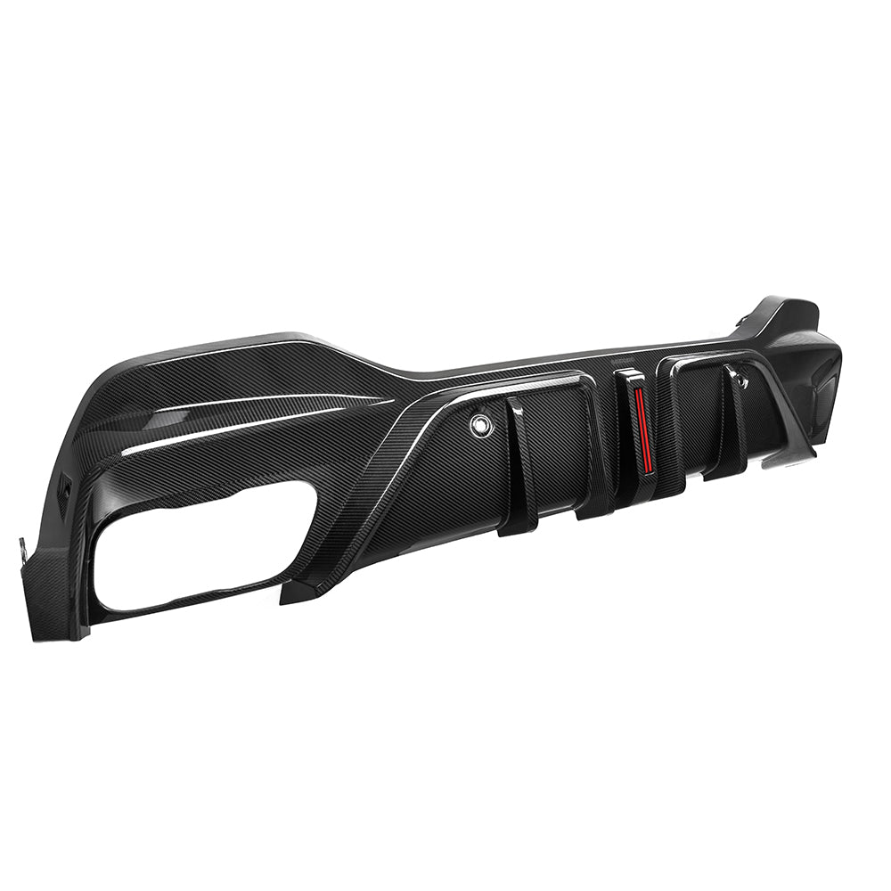 SooQoo BMW X6 G06 Rear Diffuser W/Brake Light In Gloss Carbon Fibre