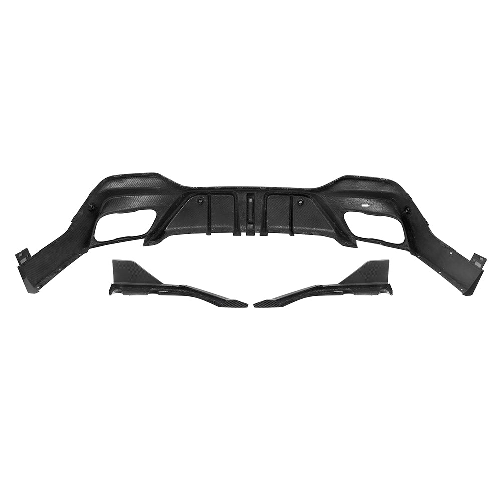 SooQoo BMW X6 G06 Rear Diffuser W/Brake Light In Gloss Carbon Fibre