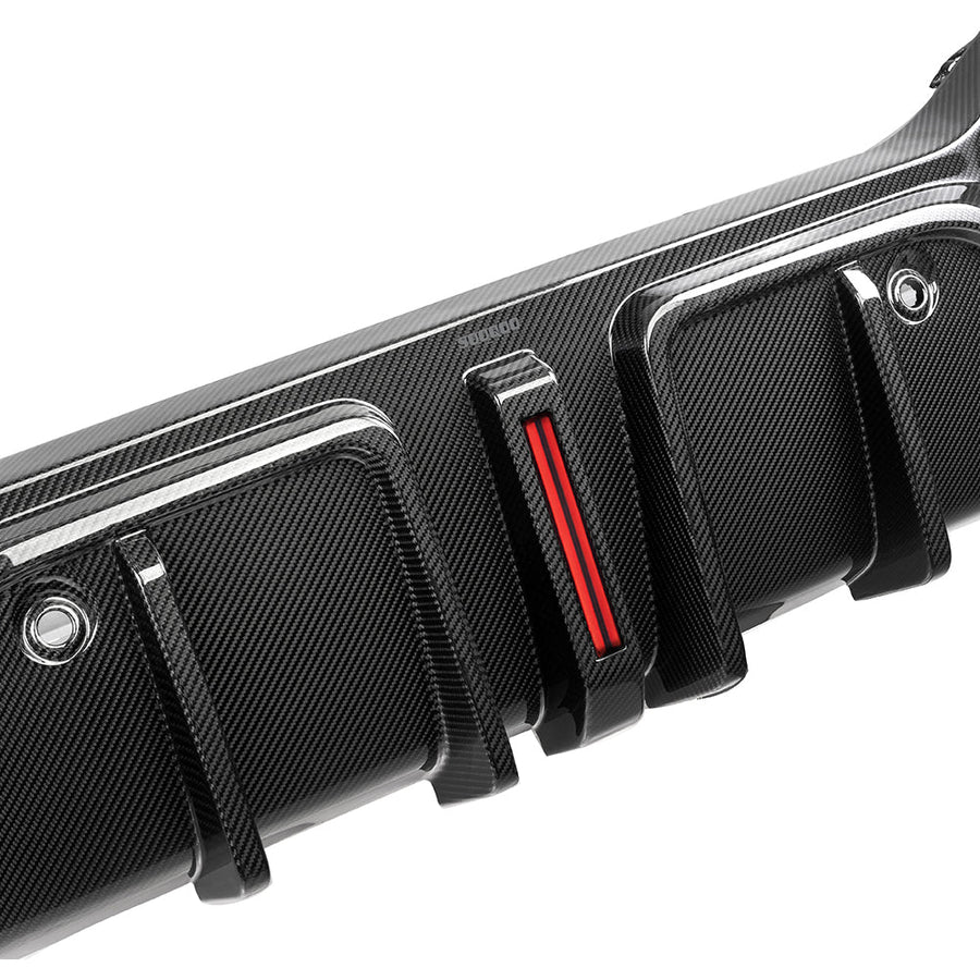 SooQoo BMW X6 G06 Rear Diffuser W/Brake Light In Gloss Carbon Fibre