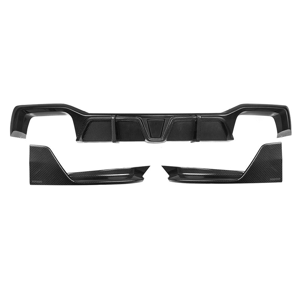 SooQoo BMW X4 G02 LCI Rear Diffuser W/Brake Light In Gloss Carbon Fibre
