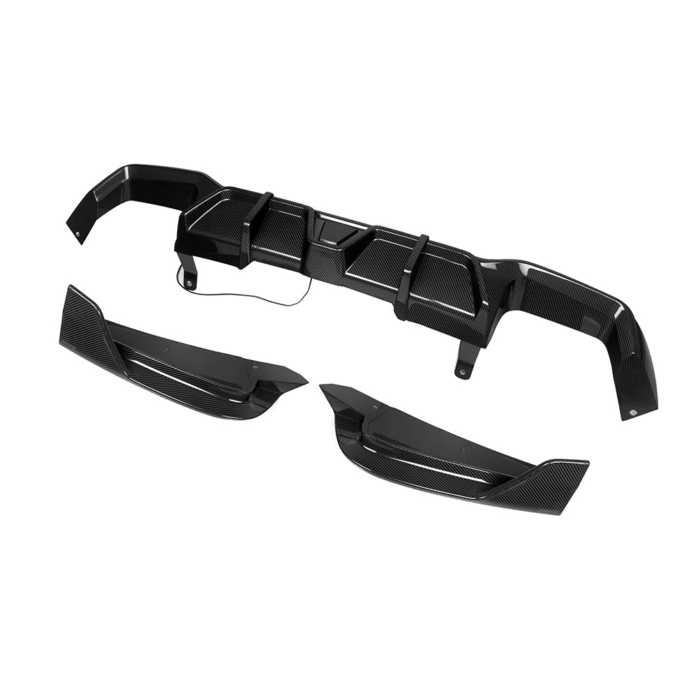 SooQoo BMW X4 G02 LCI Rear Diffuser W/Brake Light In Gloss Carbon Fibre