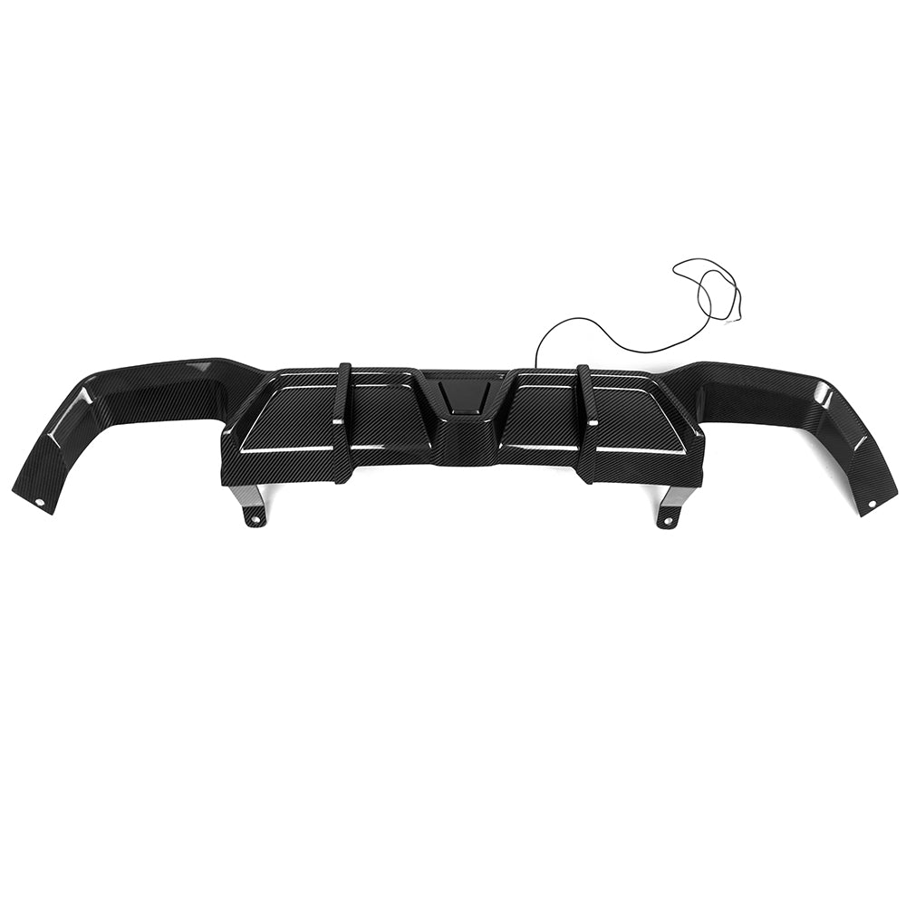 SooQoo BMW X4 G02 LCI Rear Diffuser W/Brake Light In Gloss Carbon Fibre