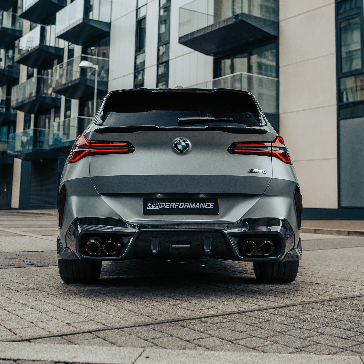 SooQoo BMW G45 X3 Rear Diffuser In Gloss Carbon Fibre
