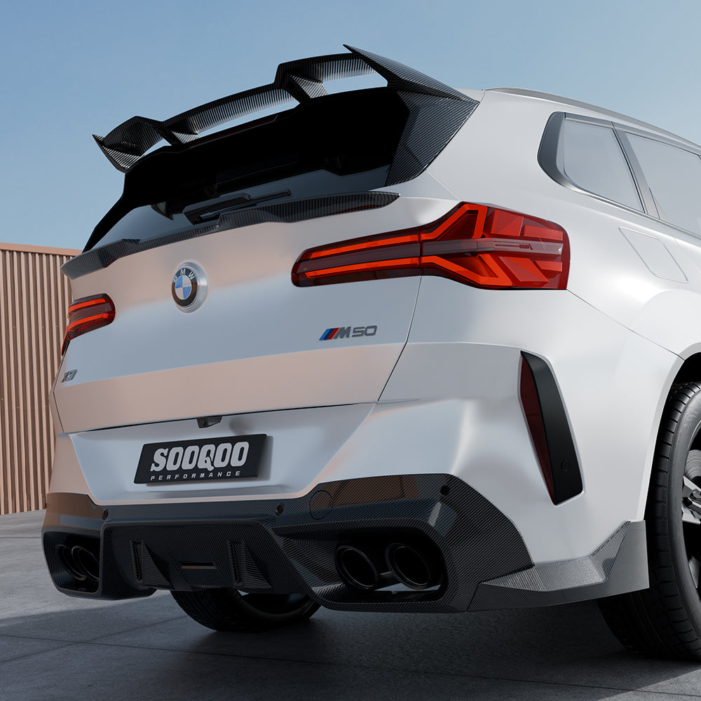 SooQoo BMW G45 X3 Rear Diffuser In Gloss Carbon Fibre