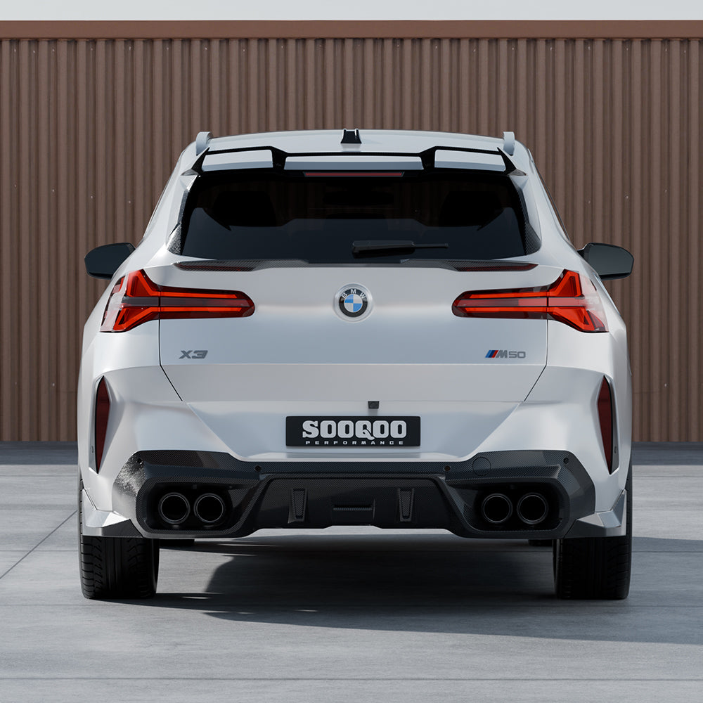 SooQoo BMW G45 X3 Rear Diffuser In Gloss Carbon Fibre