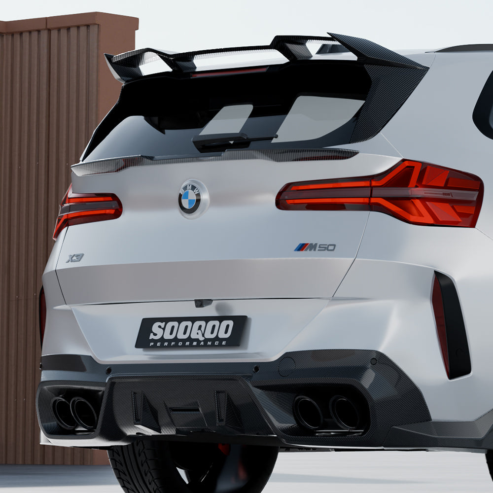 SooQoo BMW G45 X3 Roof Spoiler In Gloss Carbon Fibre