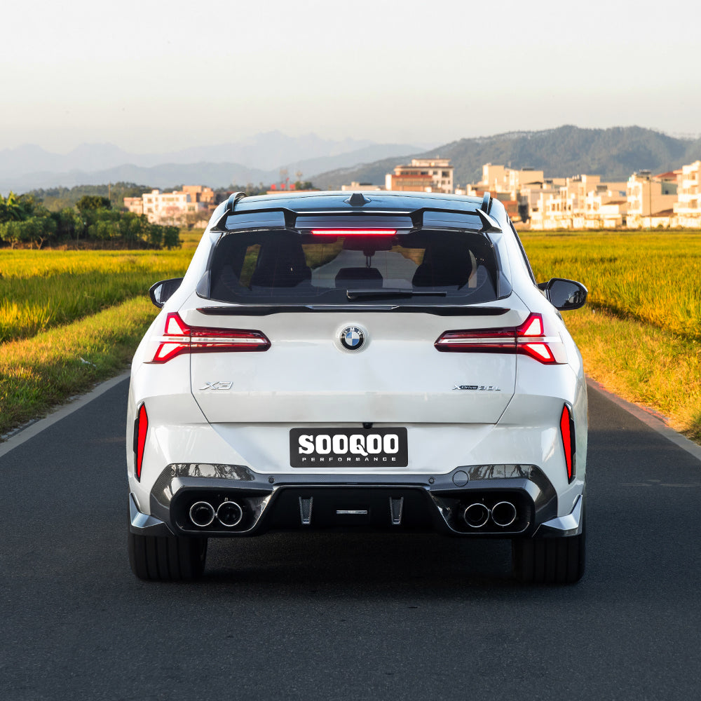 SooQoo BMW G45 X3 Mid Rear Spoiler In Gloss Carbon Fibre