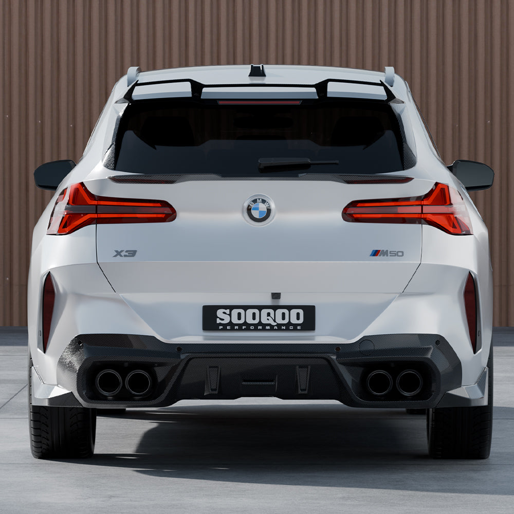 SooQoo BMW G45 X3 Mid Rear Spoiler In Gloss Carbon Fibre
