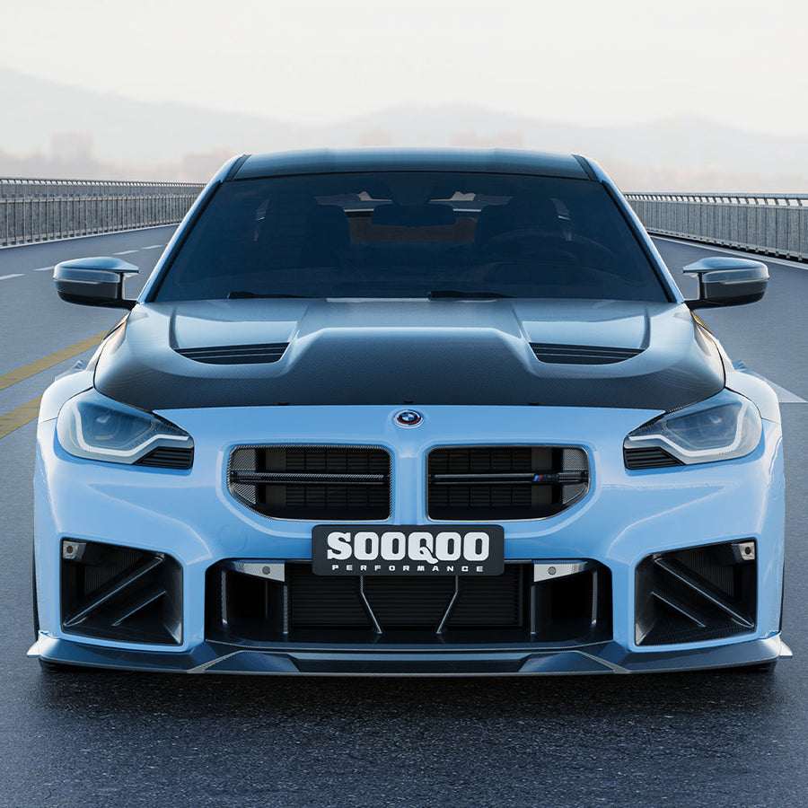SooQoo BMW M2 G87 Vented Hood In Gloss Carbon Fibre