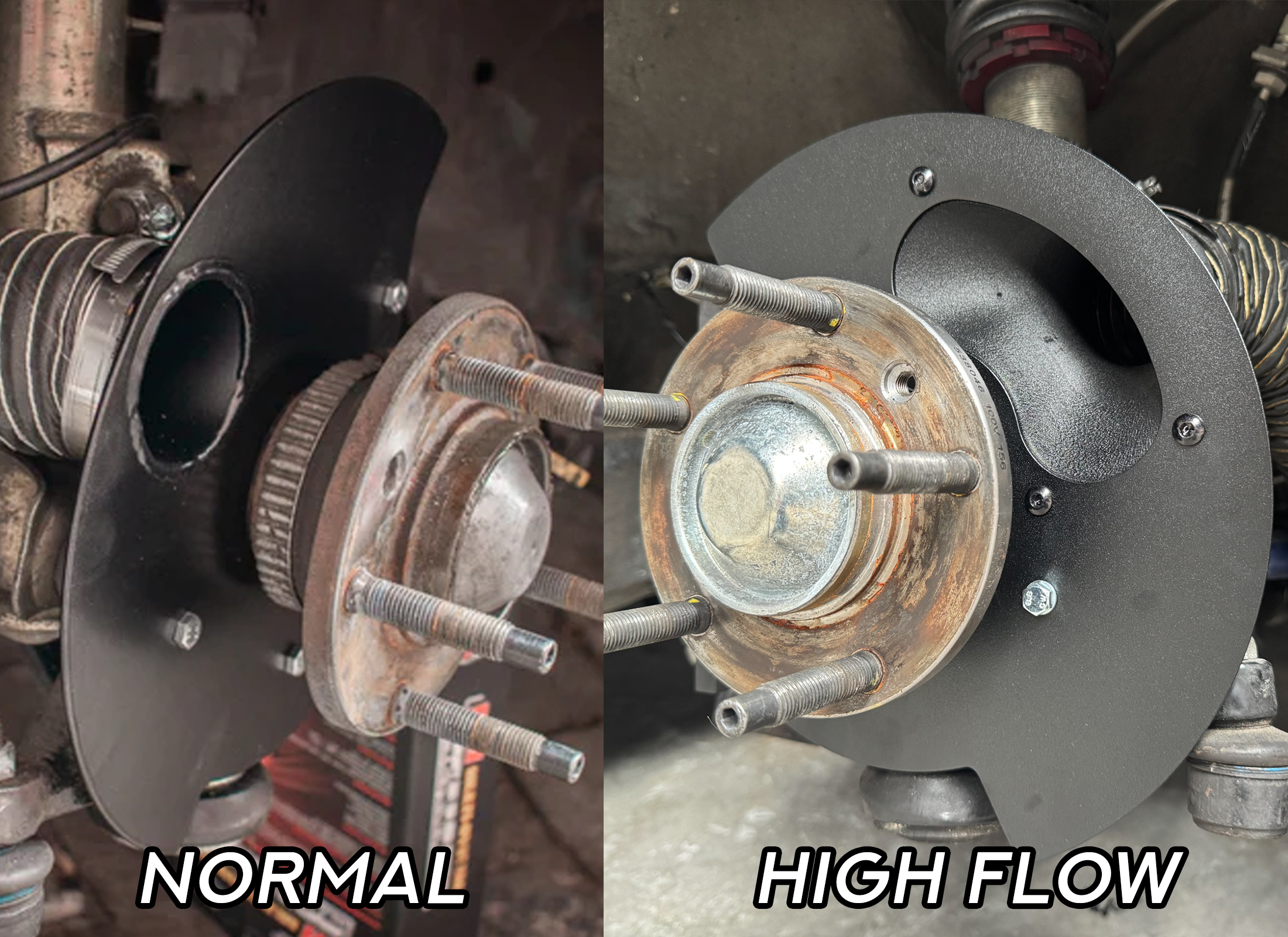 ST Trackparts BMW E36 Brake Cooling Kit (OEM-style funnels)