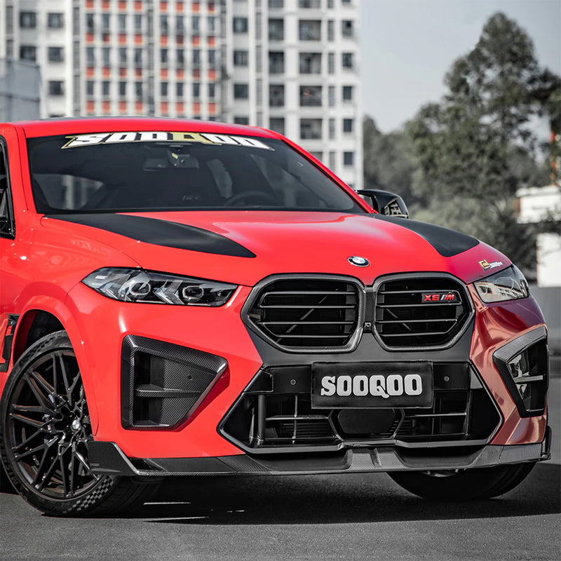 SooQoo BMW F96 X6M LCI Gloss Carbon Fibre Front Splitter