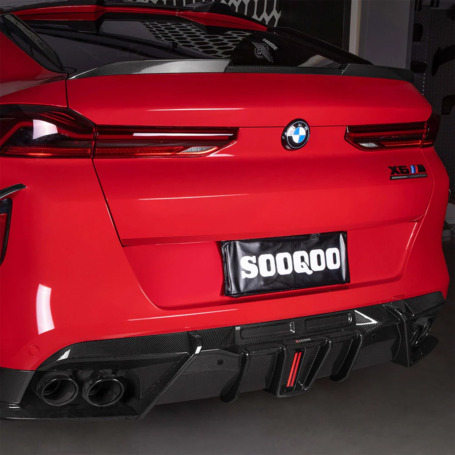 BMW F96 X6M Rear Diffuser with Brake Light By SooQoo