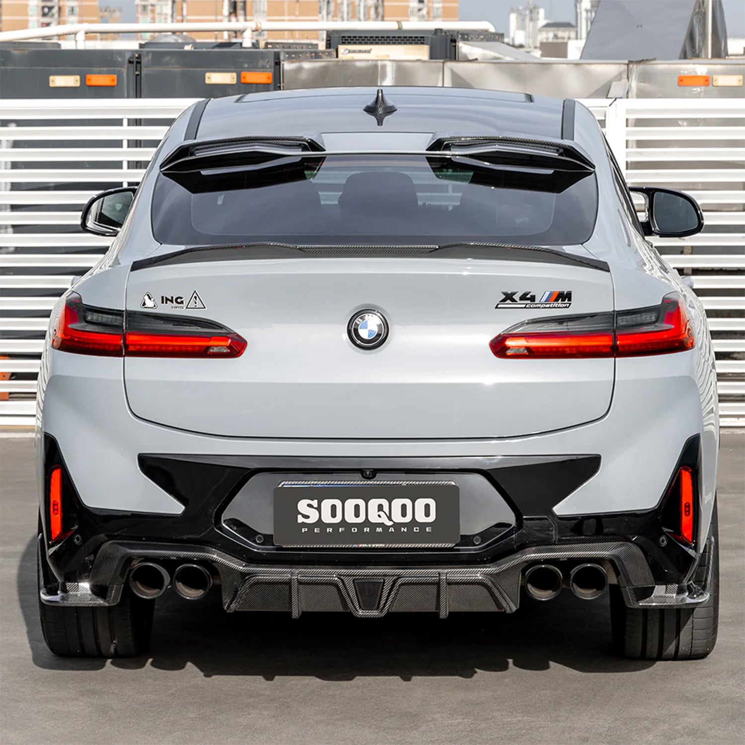 SooQoo BMW F97 X3M & F98 X4M LCI Carbon Fibre Rear Diffuser