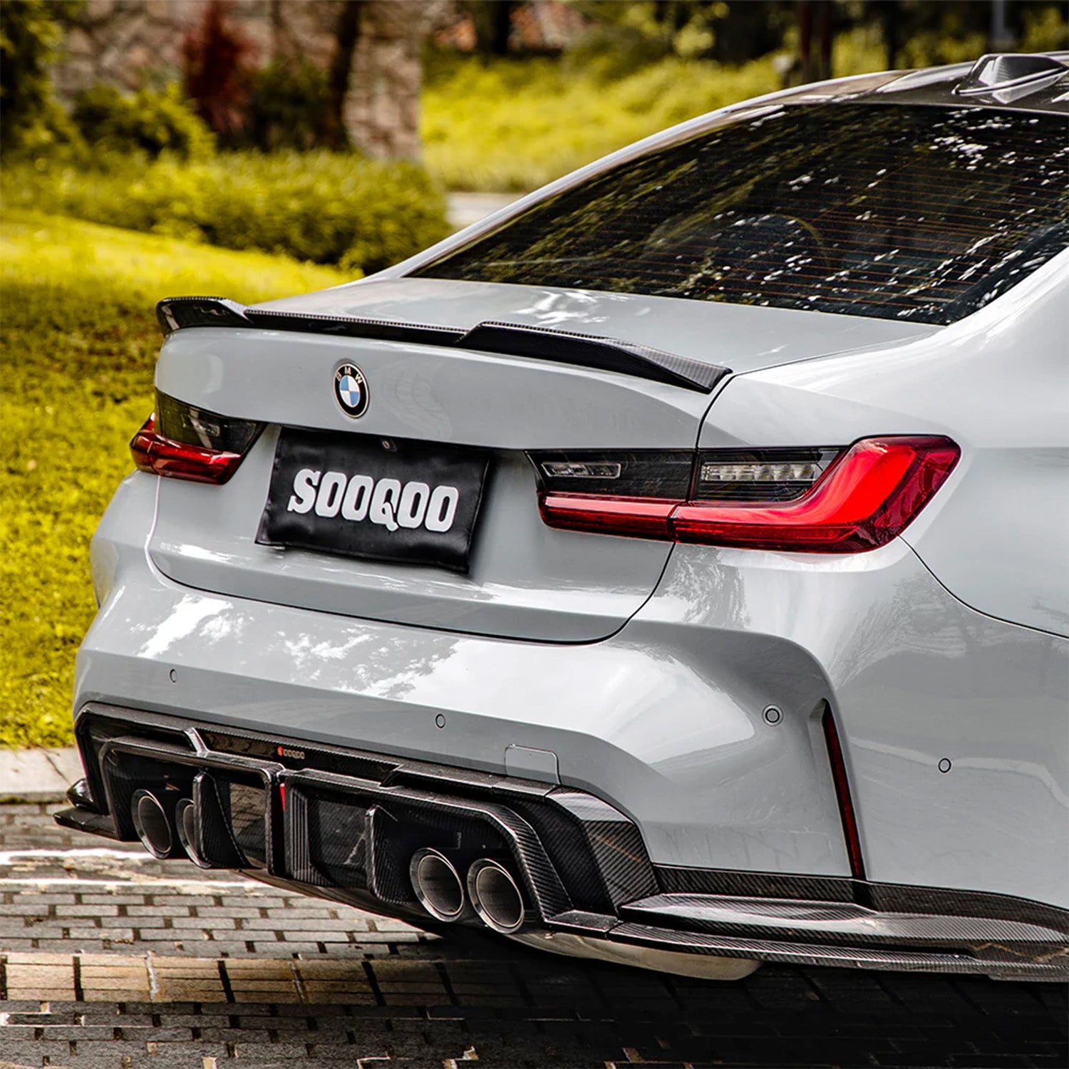 BMW G80 M3 SooQoo SQ Gloss Carbon Fibre Body Kit Rear Closeup