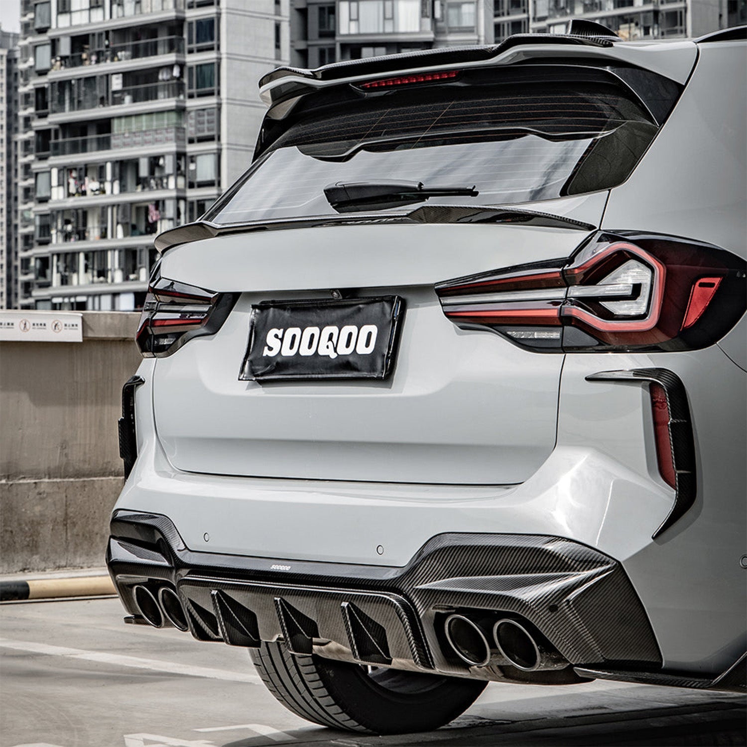 BMW X3M F97 LCI Carbon Fibre SQ Rear Canards By SooQoo