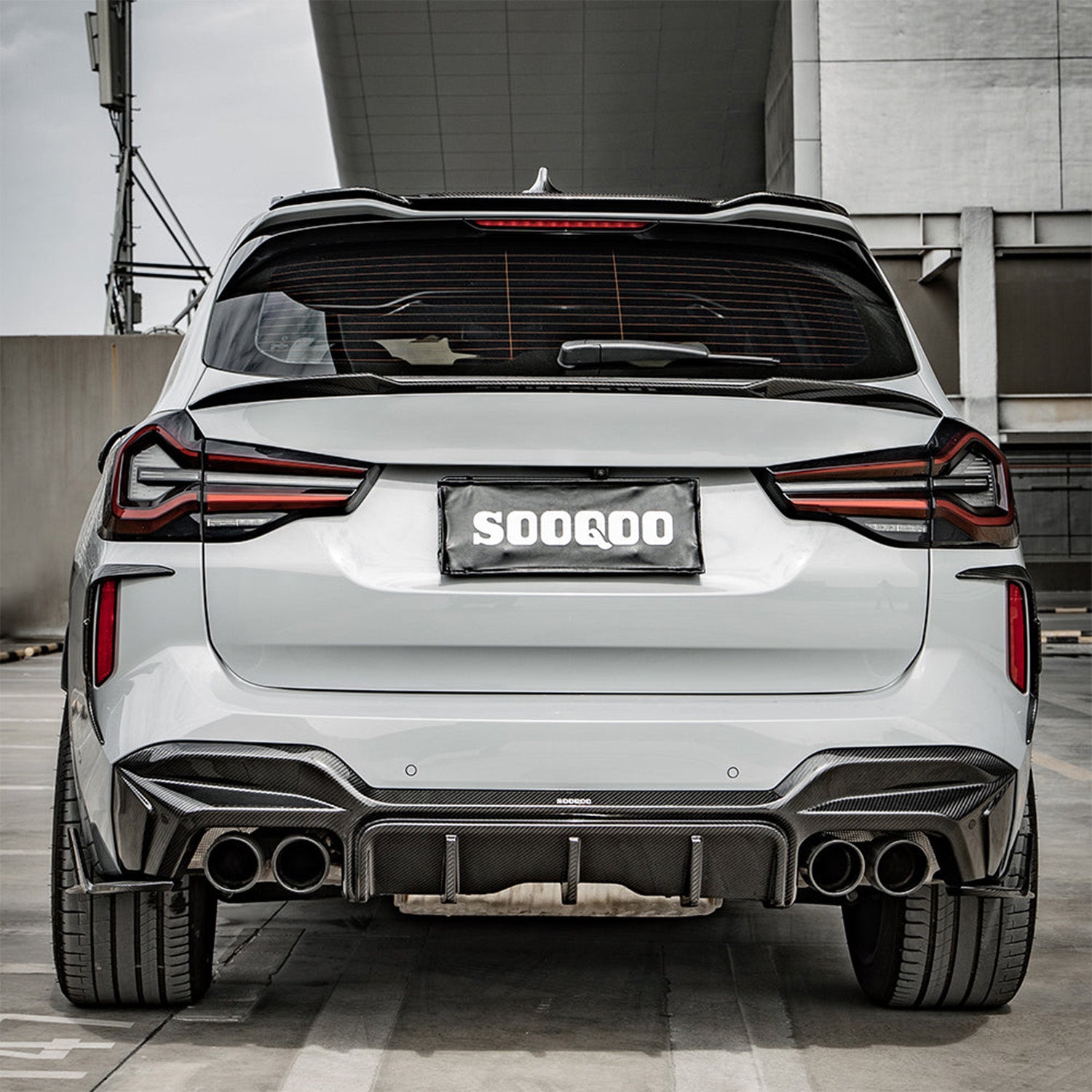 BMW X3M F97 LCI Carbon Fibre SQ Rear Canards By SooQoo