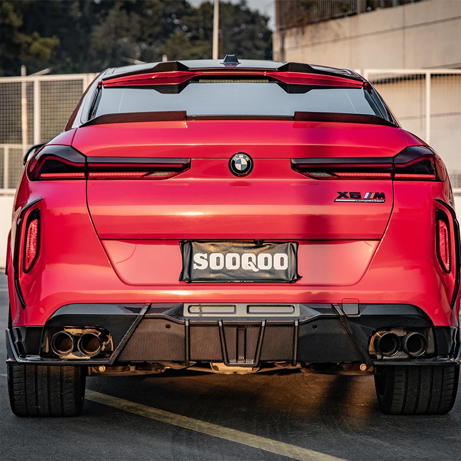 SooQoo Carbon Fibre Roof Spoiler for BMW F96 X6M & G06 X6 LCI