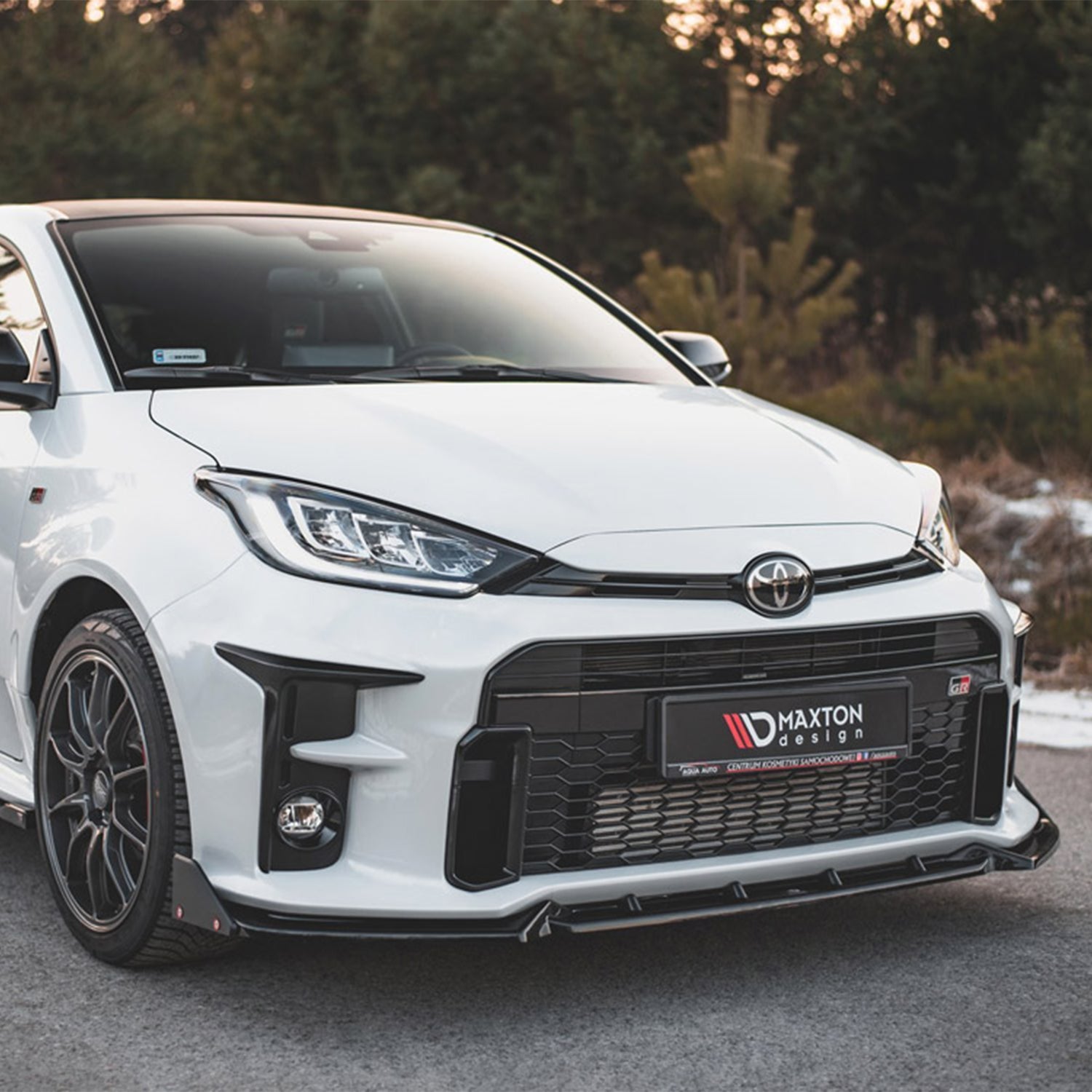 Maxton Design Gloss Black Front Lip V2 For Toyota GR Yaris