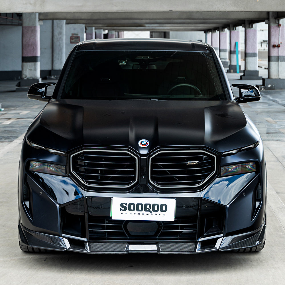 SooQoo BMW G09 XM Front Splitter In Gloss Carbon Fibre