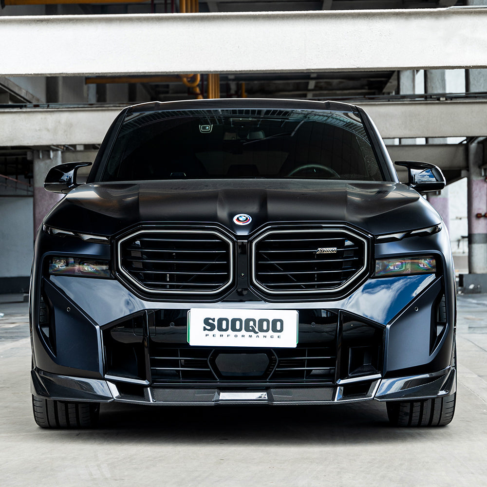 SooQoo BMW G09 XM Front Splitter In Gloss Carbon Fibre