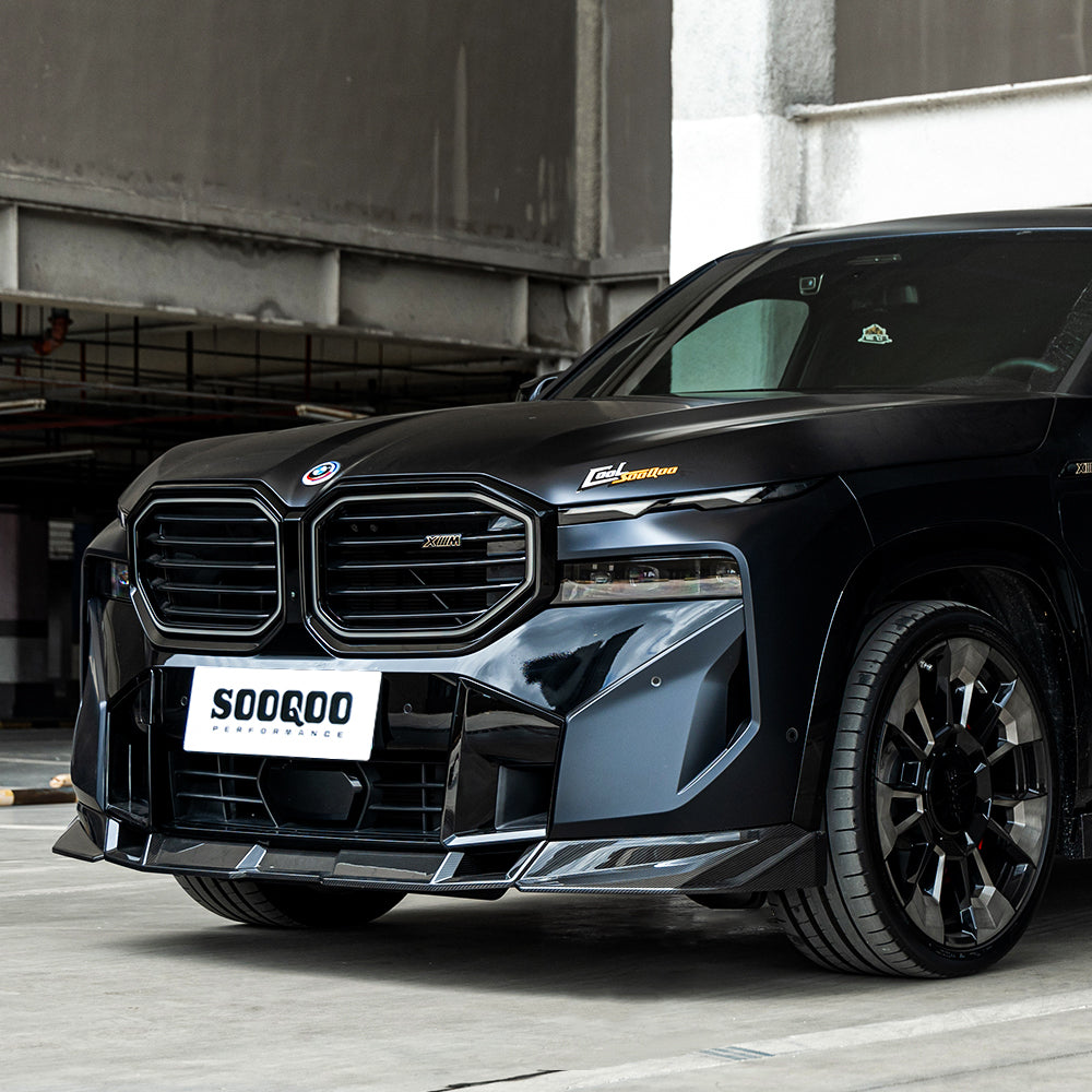 SooQoo BMW G09 XM Front Splitter In Gloss Carbon Fibre