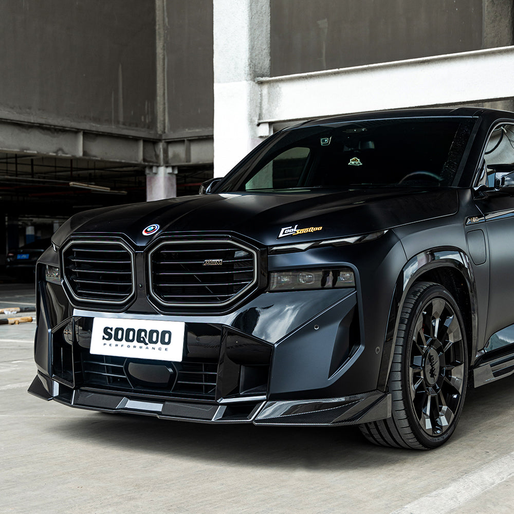 SooQoo BMW G09 XM Front Splitter In Gloss Carbon Fibre