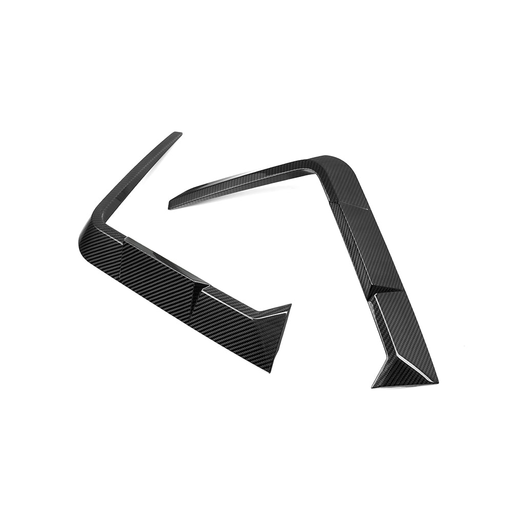 SooQoo BMW G09 XM Rear Bumper Inserts In Gloss Carbon Fibre