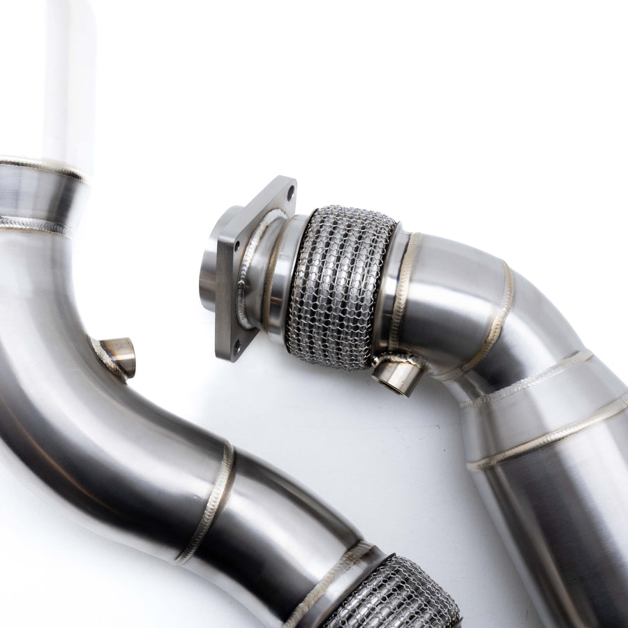 Deep Tone Industries BMW F80 M3, F82 M4 & F87 M2 Competition S55 Exhaust 200 Cell Sports Cat Downpipes