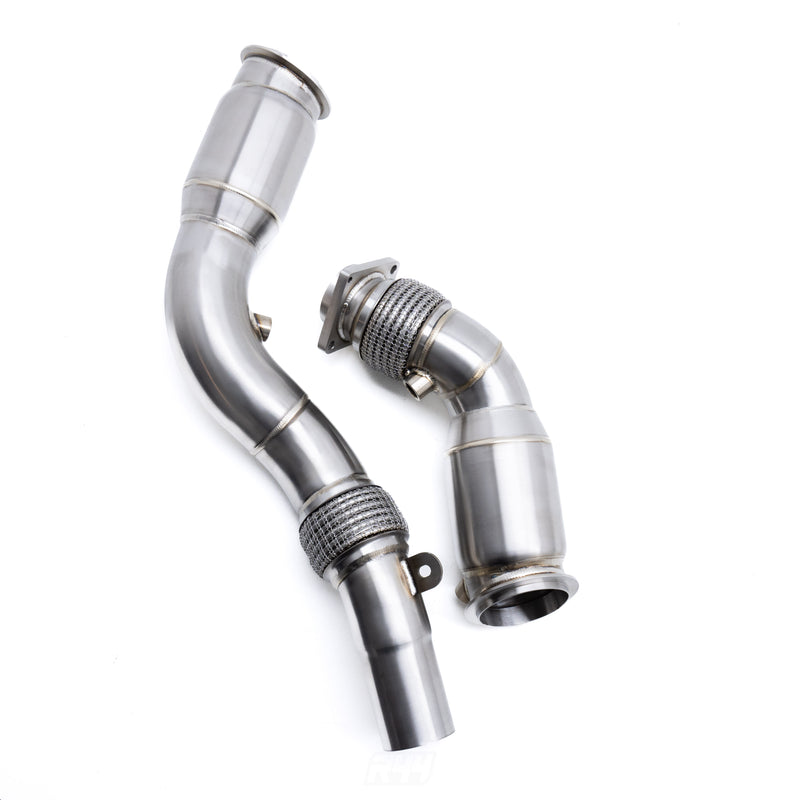 Deep Tone Industries BMW F80 M3, F82 M4 & F87 M2 Competition S55 Exhaust 200 Cell Sports Cat Downpipes