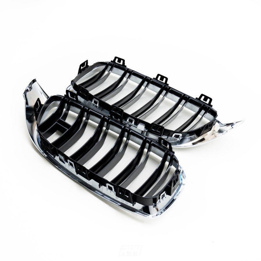 Genuine BMW F80 M3 OEM Chrome & Black Front Grilles 51138054332 & 51138056411