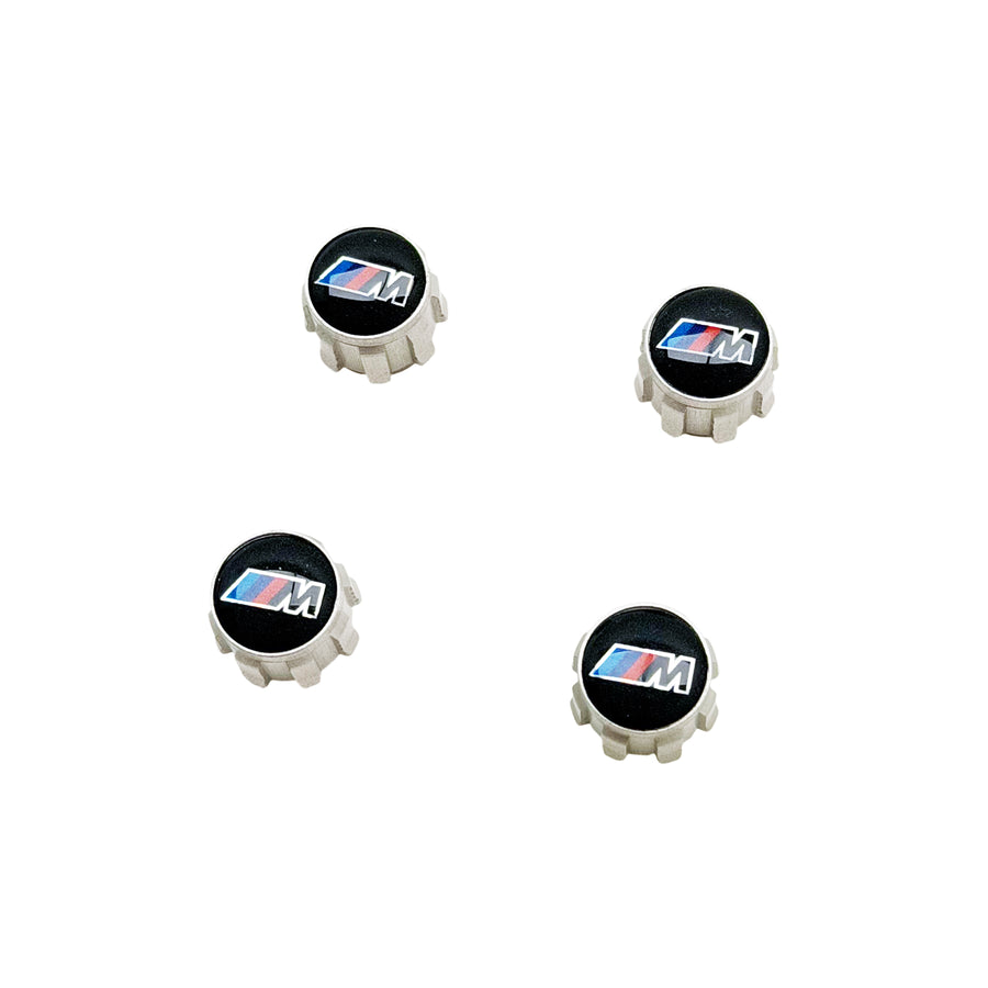 Genuine BMW M Performance M Logo Wheel Tyre Air Valve Caps Dust Covers 36122447402 (Set of 4)