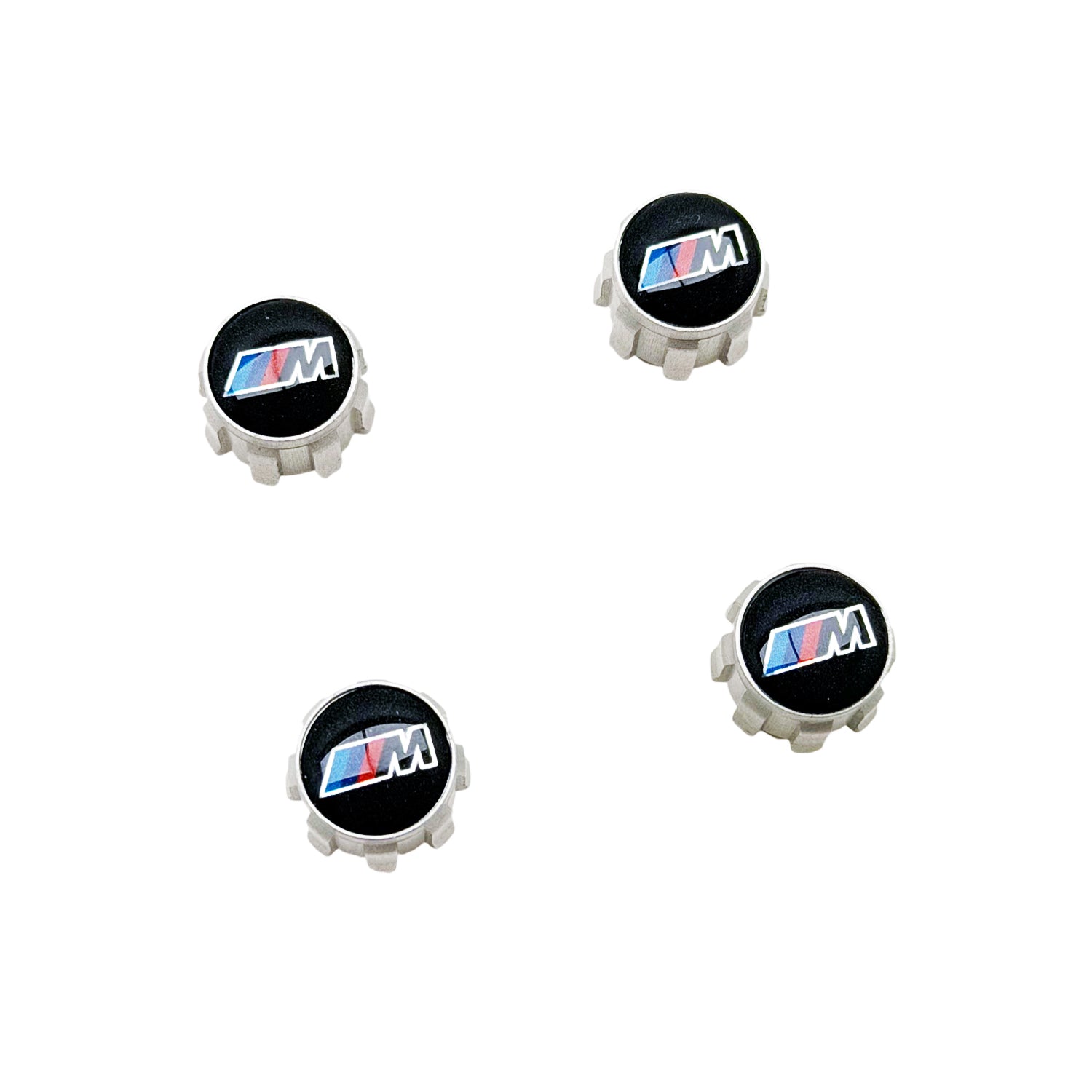 Genuine BMW M Performance M Logo Wheel Tyre Air Valve Caps Dust Covers 36122447402 (Set of 4)